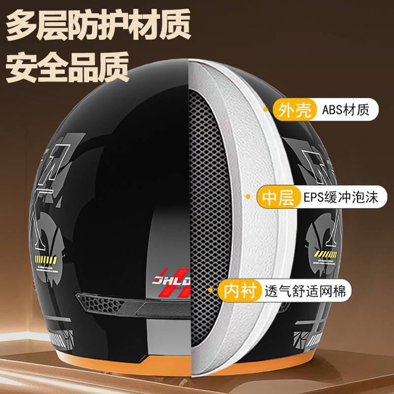 3C Electric Vehicle Motorcycle Helmet Push-In Lens Half Helmet Men's and Women's Rain-Proof and Fog-Proof Safety Helmet Winter Helmet Warm Helmet