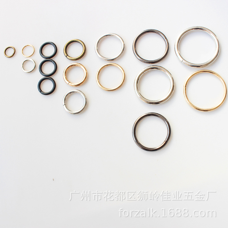 Iron ring luggage hardware accessories women's bag handbag clothing thread buckle closed round ring iron coil manufacturers in stock