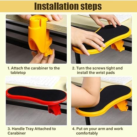 Ergonomic Design for Reducing the Burden on Elbows and Arms, Rotatable Wrist Support Computer Armrest