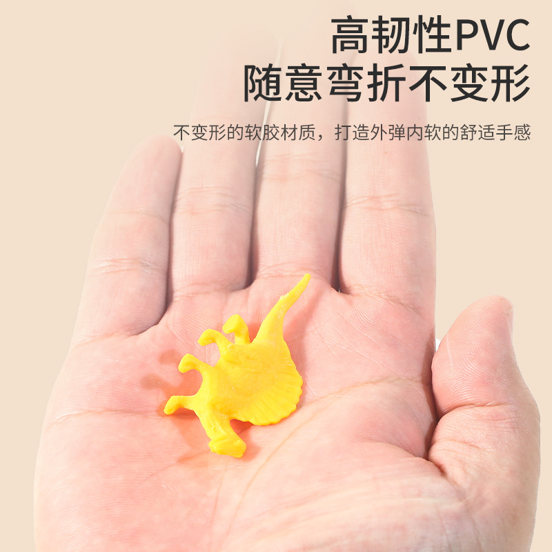 Solid Color Soft Plastic Dinosaur Solid Dinosaur Model Jurassic Dinosaur Tyrannosaurus Triceratops Archaeological Toys Wholesale