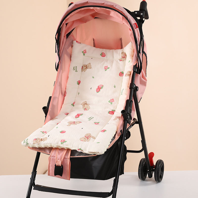 Baby Stroller Mat, Double-Sided Soft Quilted Stroller Mat, Baby Walking Artifact, Crepe Bean Velvet Two-Car Cotton Mat, Small Mat