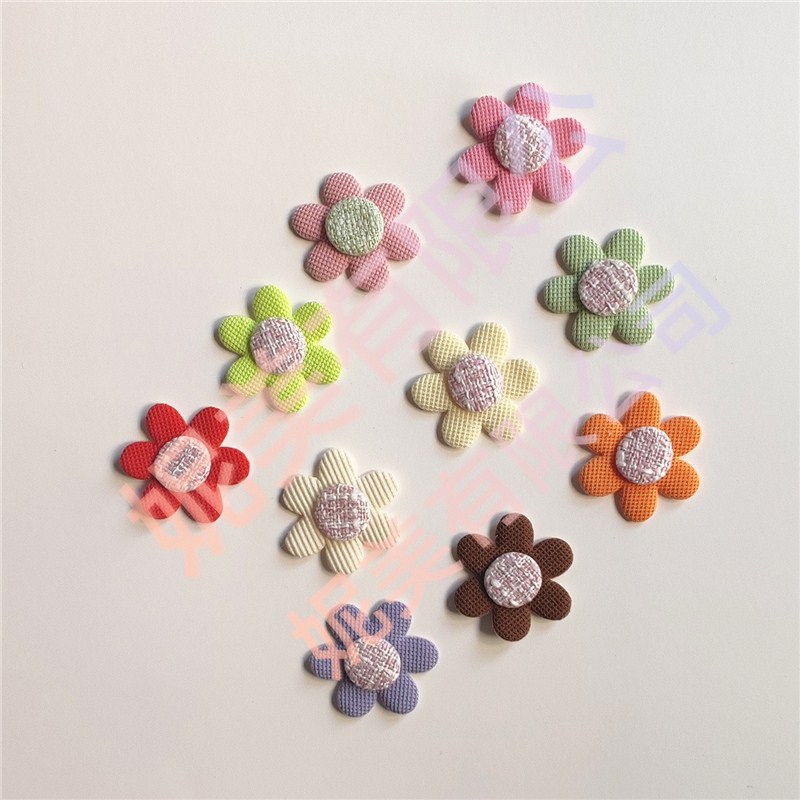 Factory direct ultrasonic five-petal flower Korean hair accessories sunflower fabric decorative accessories wholesale