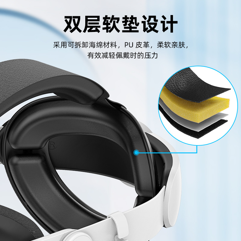 Suitable for Meta Quest 3S Replacement Elite Headband Upgrade, Comfortable to Wear, Adjustable and Convenient to Reduce Stress