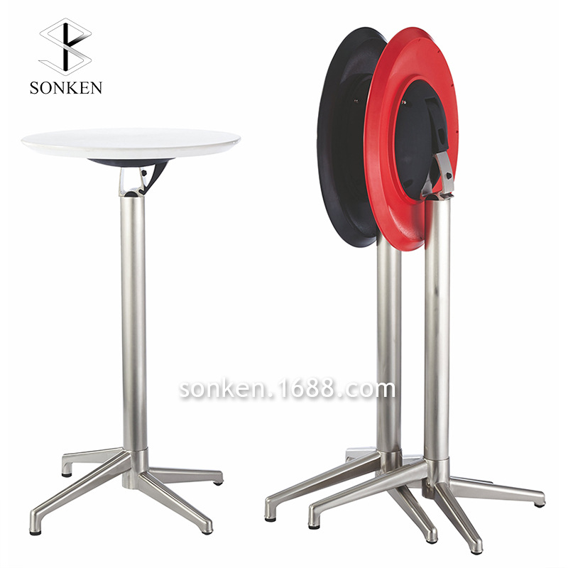 Складной стол из алюминиевого сплава с ABS столешницей, малый стол для чайной комнаты, квартиры, балкона, высокий стол