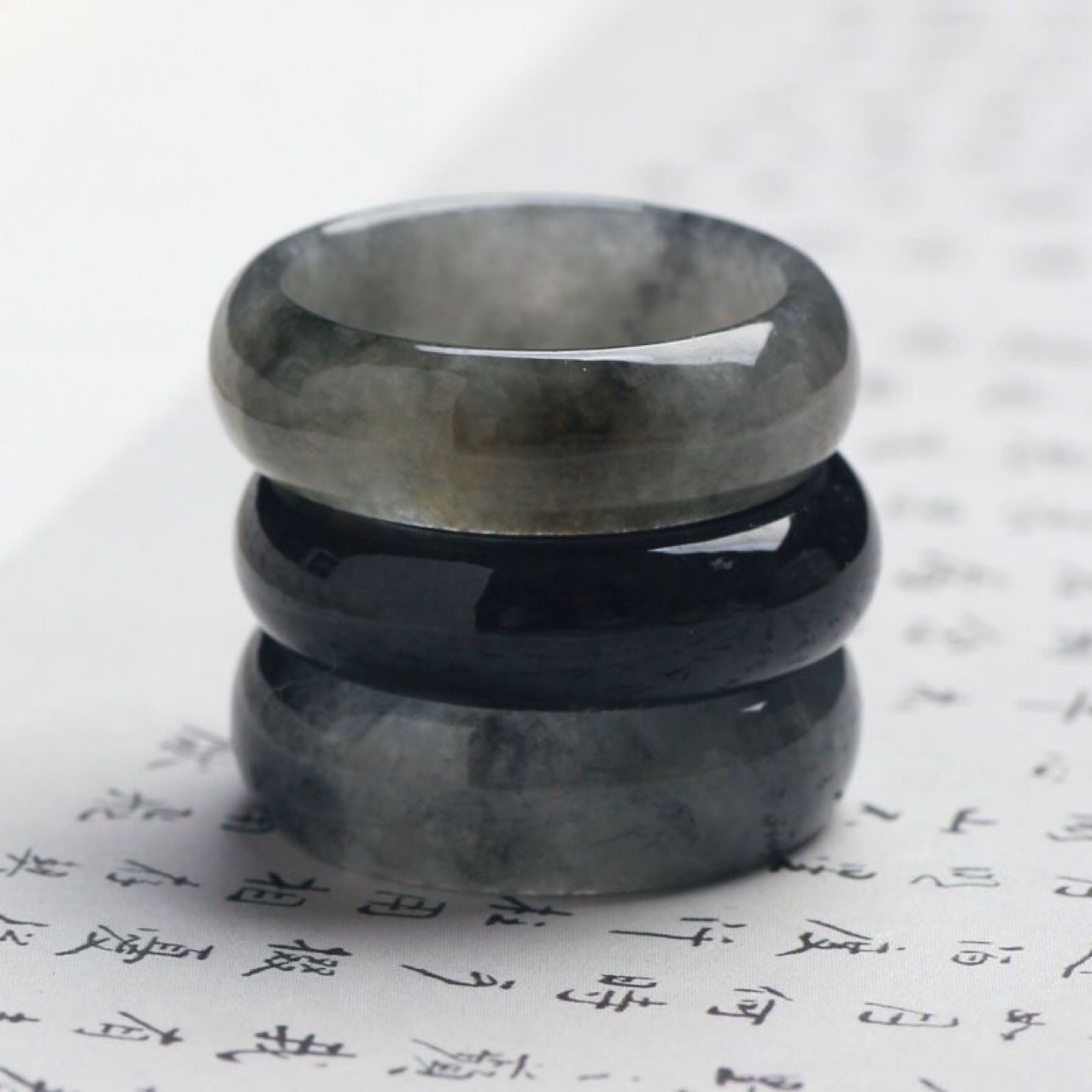 Myanmar Natural A-Grade Jadeite Ring, Black Chicken Jade Ring, Men's and Women's Ring, Sihui Jewelry and Jade Wholesale