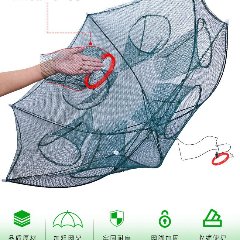 Manufacturer Wholesale Multi-Specification Umbrella Net Fish Net Fish Cage Shrimp Cage Fish Net Automatic Folding Lobster Net Umbrella Cage Fishing Gear