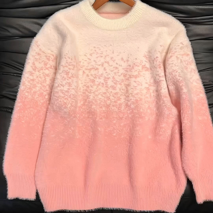 Tie-Dye Gradient Knitwear Men's Winter Couple's Knitwear Lazy Style High-End Retro Soft Waxy Bottoming Knitwear