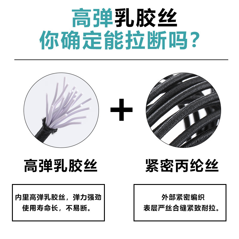 Round elastic band latex elastic rope high elastic black and white leather rope thin round elastic band tag elastic rope