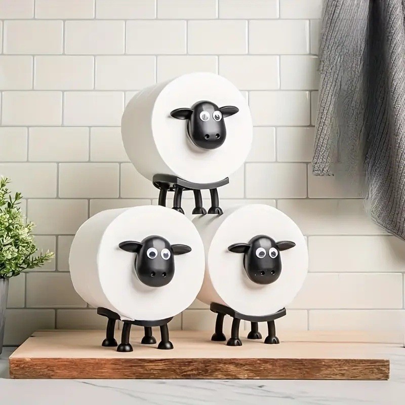 Cross-border Labeling Lamb Health Paper Roll Rack Interesting Sheep Tissue Rack Home Creative Roll Rack Wholesale
