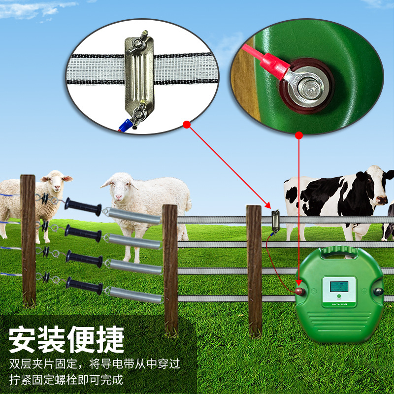 Livestock and Pasture Digital Fence Stainless Steel Clip Electric Belt Connector M8M6 Terminal Accessories Manufacturer Supply Direct Sales