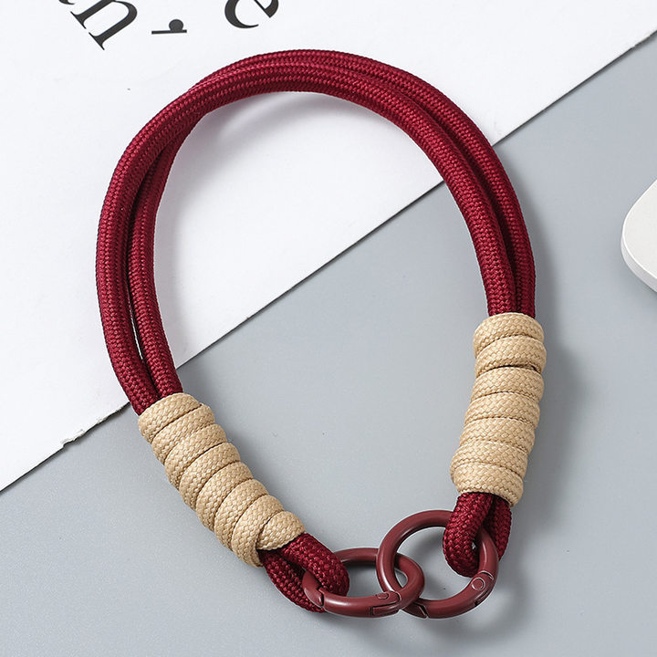 New Stylish Simple and Fresh Color-Blocked Curly Long Rope Mobile Phone Case Jewelry Crossbody Lanyard Trendy Bag Water Kettle Lanyard
