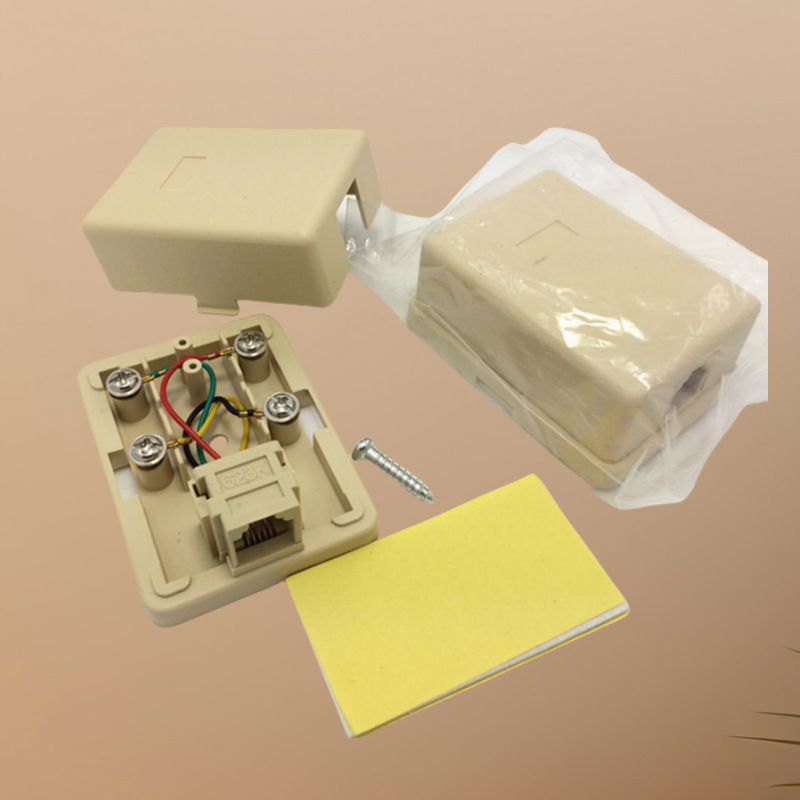 Four-core telephone junction box single-hole junction box double-hole junction box telephone socket telephone connector telephone accessories