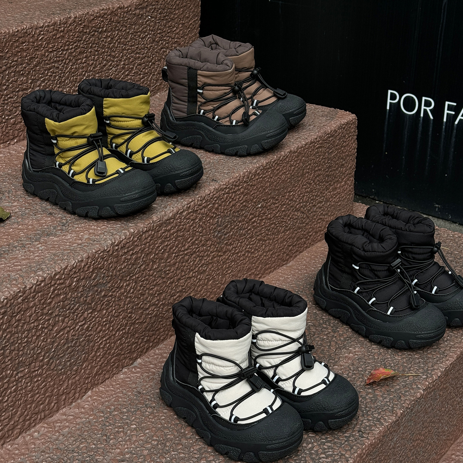 2025 Winter New Fashionable Children's Waterproof Thick-Soled Snow Boots for Boys and Girls, Warm Outdoor Casual Cotton Boots