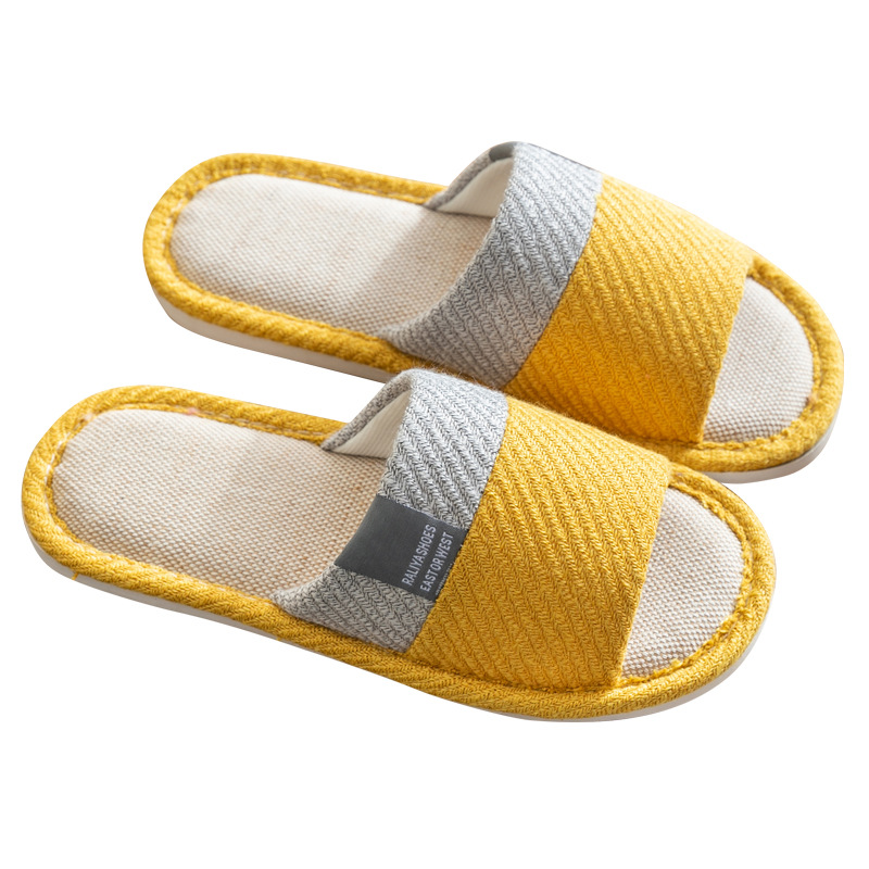New Four Seasons home Japanese linen slippers indoor opening men and women couples wooden floor cotton linen factory wholesale