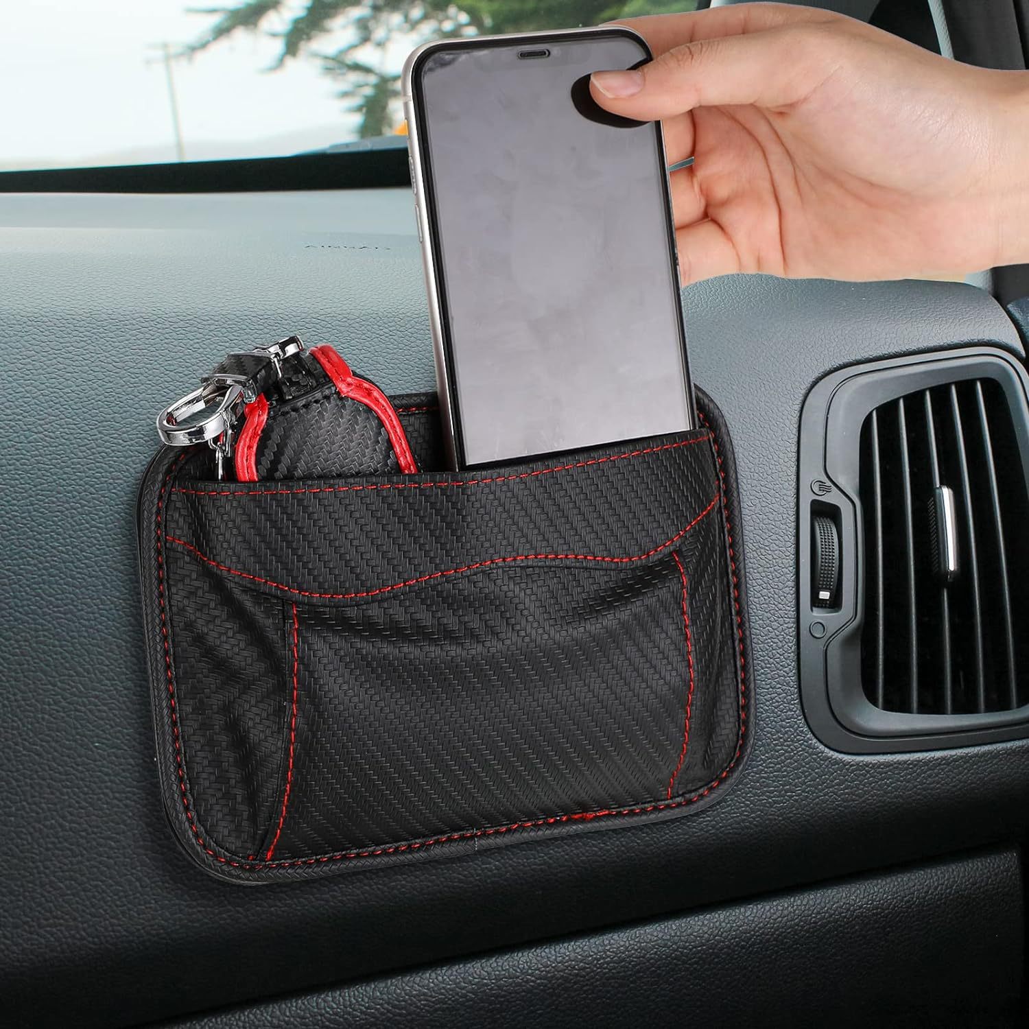 Source Factory Car Mobile Phone Bag Car Mobile Paste Small Storage Bag Storage Bag Card Bag Foreign Trade