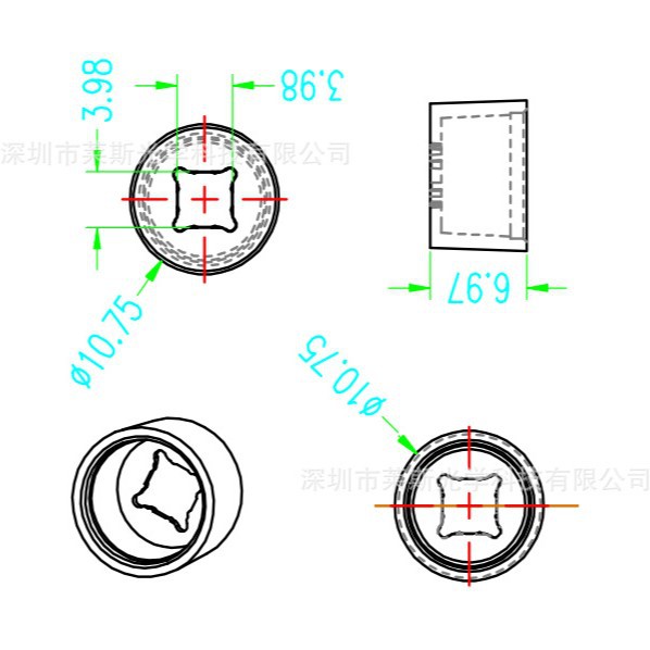 Diameter 9mm 3030 Xp 3535 Headlight Lens Pen Light Lens Floodlight Lens