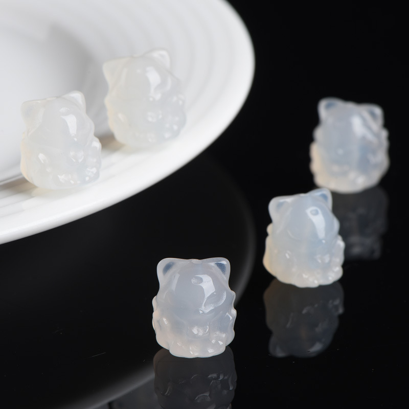 Beibeifu натуральный ледяной белый агат лисий личи замороженный лис DIY аксессуары мелкие ювелирные изделия оптом