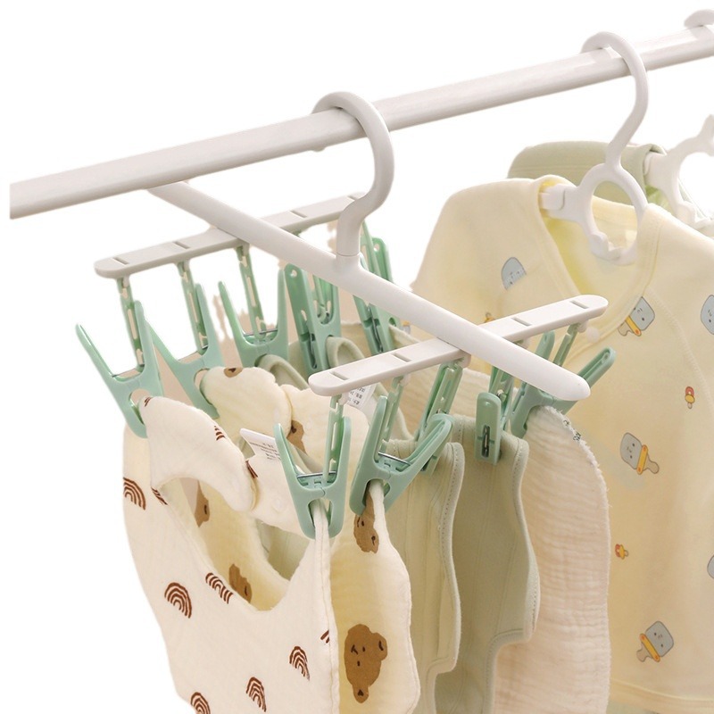Household Multifunctional Rotating Clothes Drying Rack for Socks, Underwear, and Panties with Multiple Clips, Plastic Drying Rack Dormitory Essential