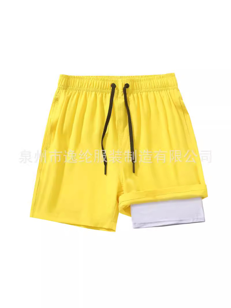 24 new beach pants men's double-layer swimming trunks anti-embarrassment beach pants men's casual sports shorts factory outlet