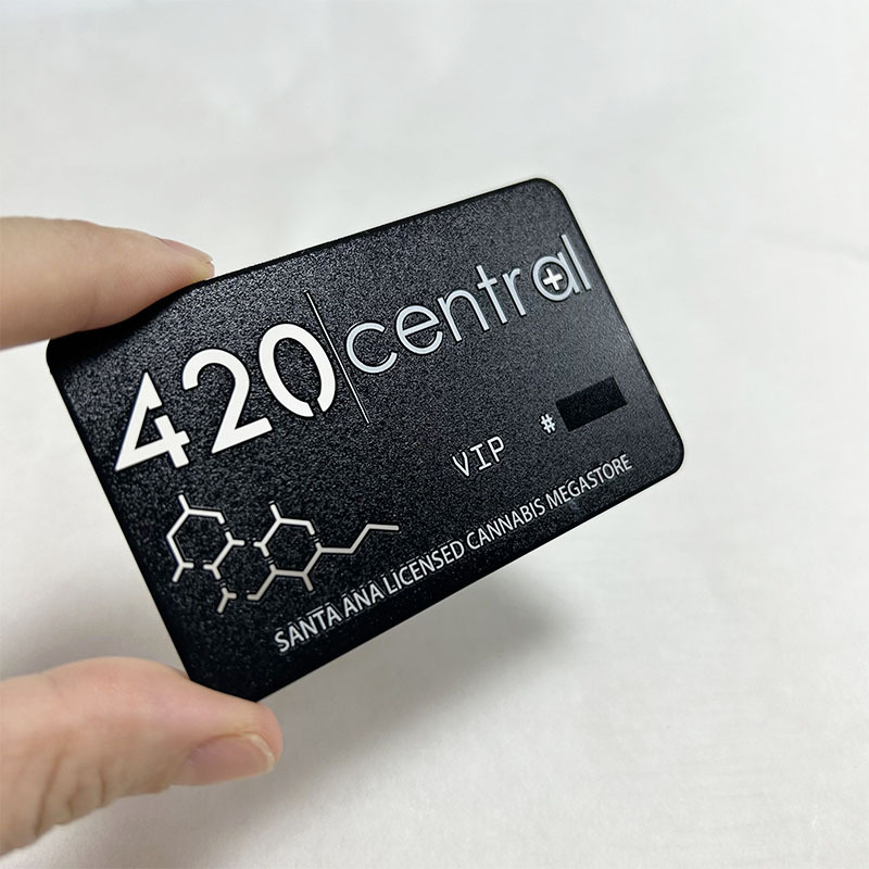 Stainless Steel Electroplated Matte Black Metal Card Bank Vip Card Cut Out Logo Screen Printing Laser Engraving Process Production