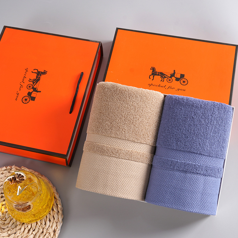 Pure Cotton Towel Bath Towel Gift Box Set Soft Skin-Friendly Face Towel Event Opening Gift Set Box Souvenir with Logo