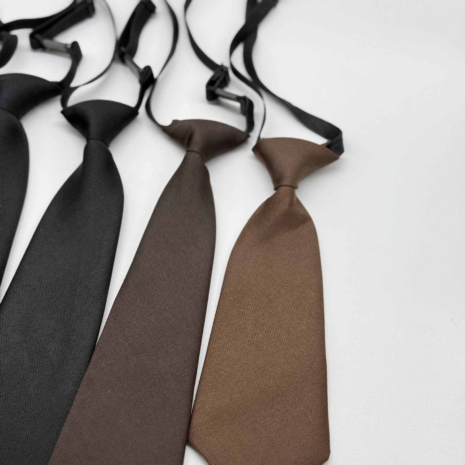 Factory direct in stock black Korean children's tie solid color rubber band Korean JK twill fine grain tie