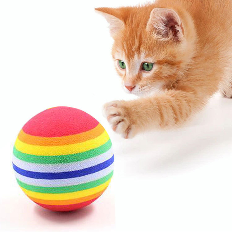 Manufacturer's Ready-Made Eva Foam Rainbow Ball, Colorful Micro-Elastic Scratching and Biting Cat, Silent Ball, Eva Cat and Dog Toy Ball