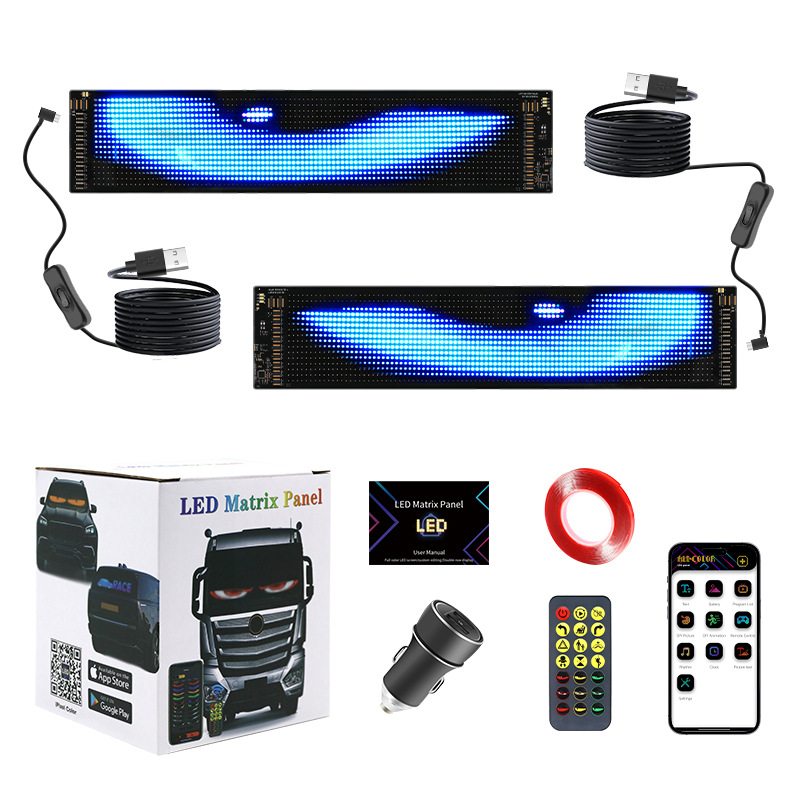 светодиодный мягкий экран для автомобиля переднее и заднее стекло rgb гибкий дисплей грузовика динамические глаза демона