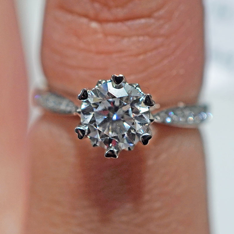 Кольцо из платины Pt950 с выращенным бриллиантом для женщин, нишевое, в форме сердца, звездное, для свадебного предложения