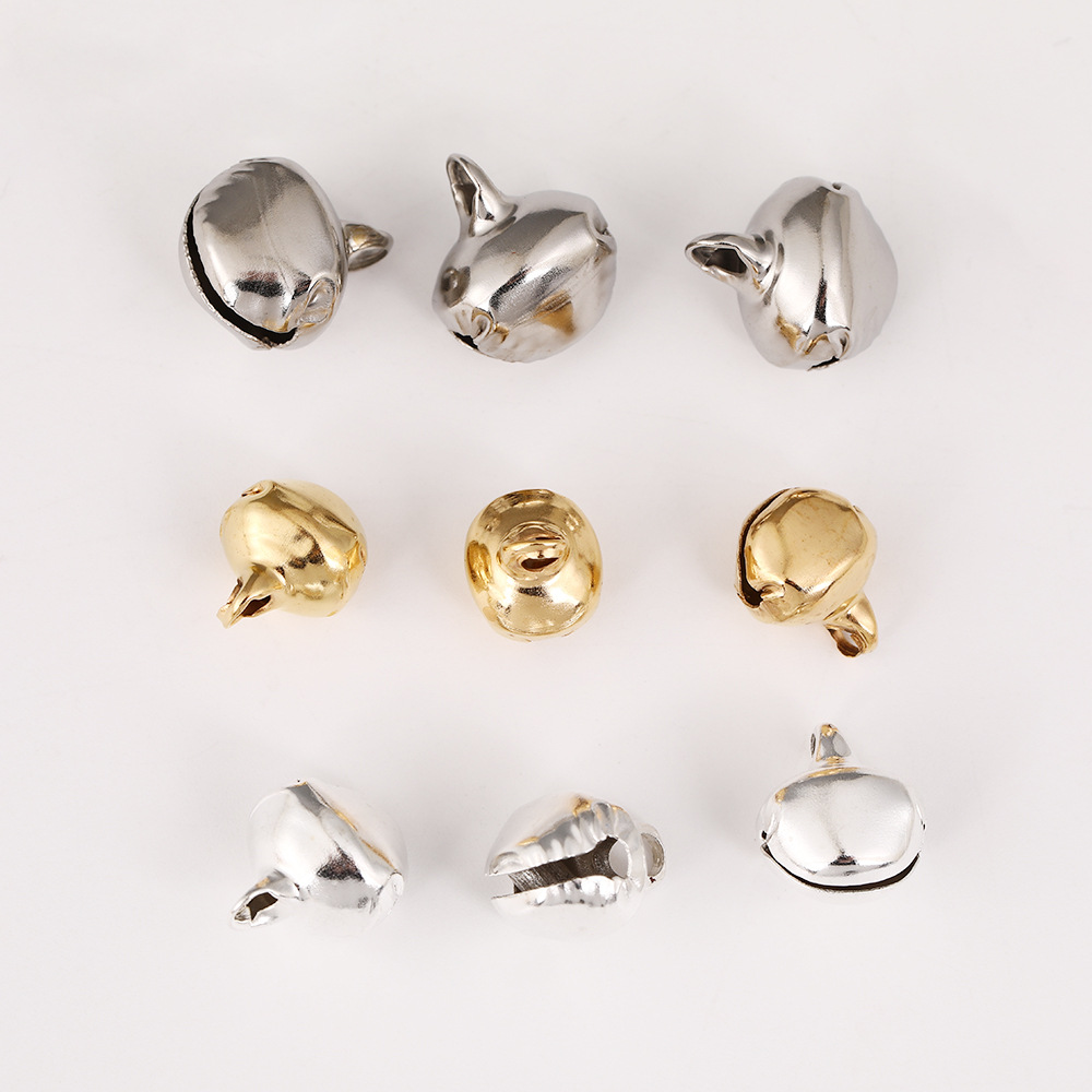 Factory Electroplated Iron Bell Handmade Pet Cat Tease Bell Pendant DIY Gift Decoration One-word Flat Duck Billed Bell