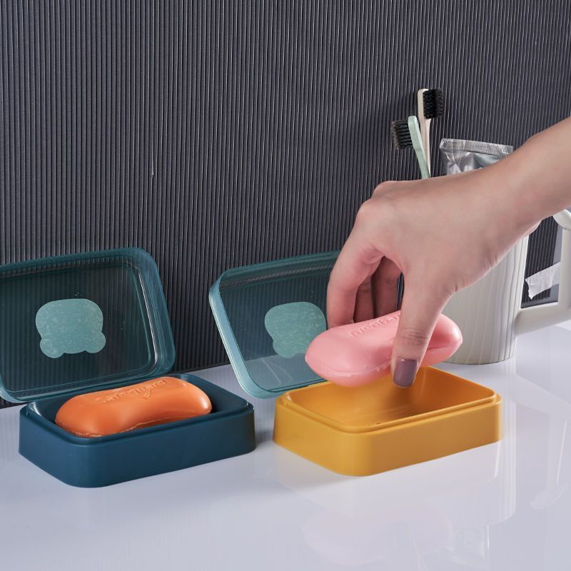 Household Soap Box Cute New Style Drain Soap Box Soap Box Bathroom Storage Rack Toothpaste with Lid