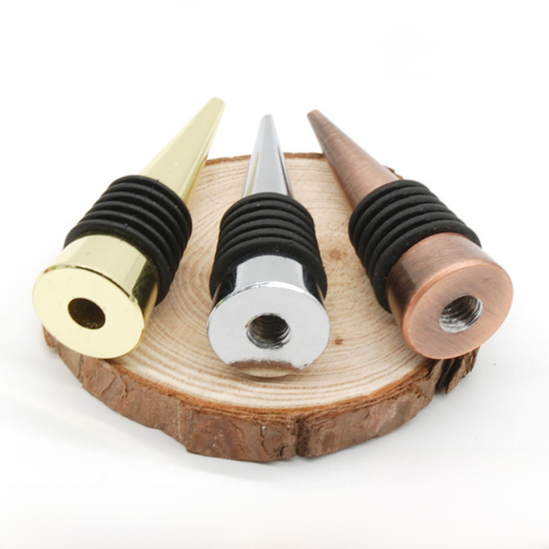 Factory direct supply metal wine stopper lower body color wine bottle stopper gift accessories with Rod flat head non-porous wine stopper body