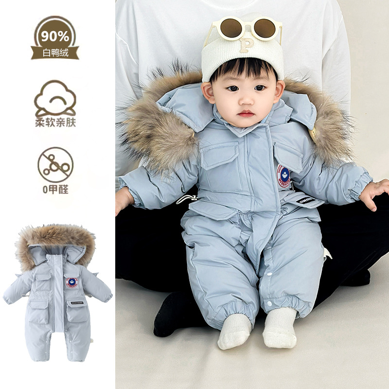 New Starting Point Clothing Baby Winter Clothes Baby Winter Warm jumpsuit Newborns Going Out Down Jacket Holding Clothes