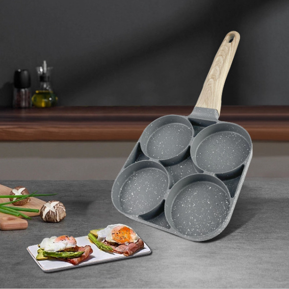 Сковорода для жарки яиц XY105, антипригарная, с четырьмя ячейками для завтрака