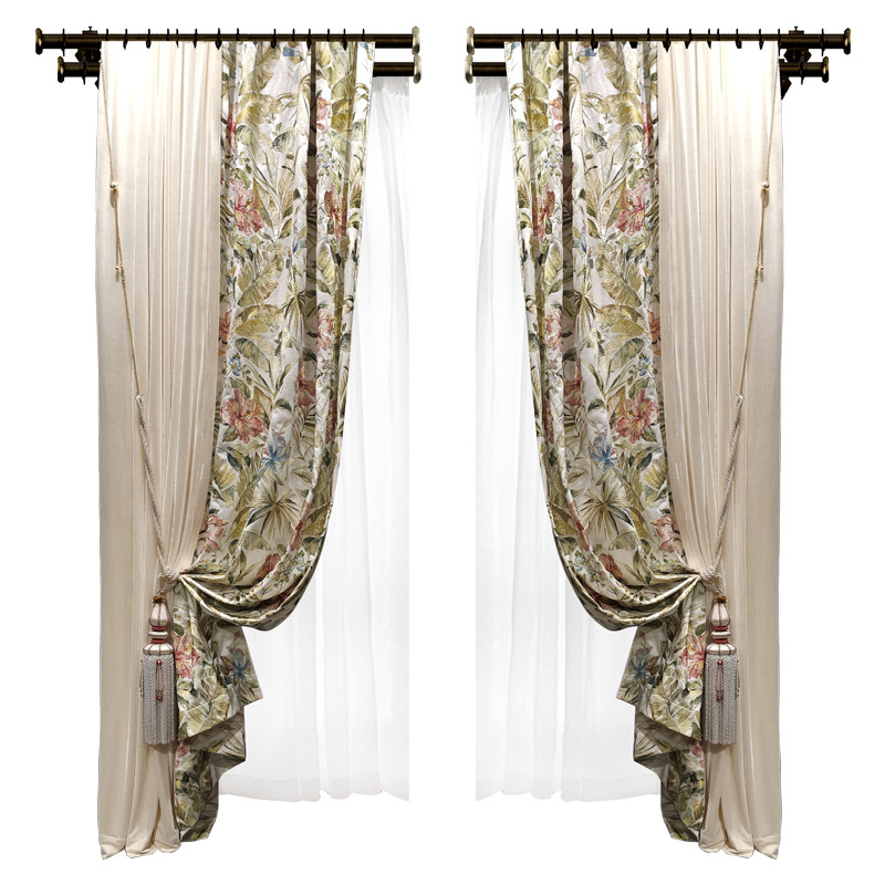 French Luxury High-End Embroidered Velvet Classy Curtains Off-White 2025 New European Style House Living Room and Bedroom