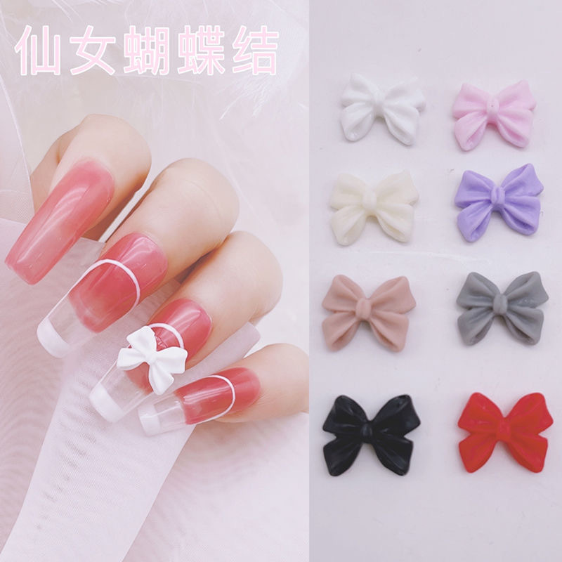 Wholesale TikTok Bow French Manicure Jewelry Resin DIY Handmade Accessories Mobile Phone Case Earrings Photo Frame