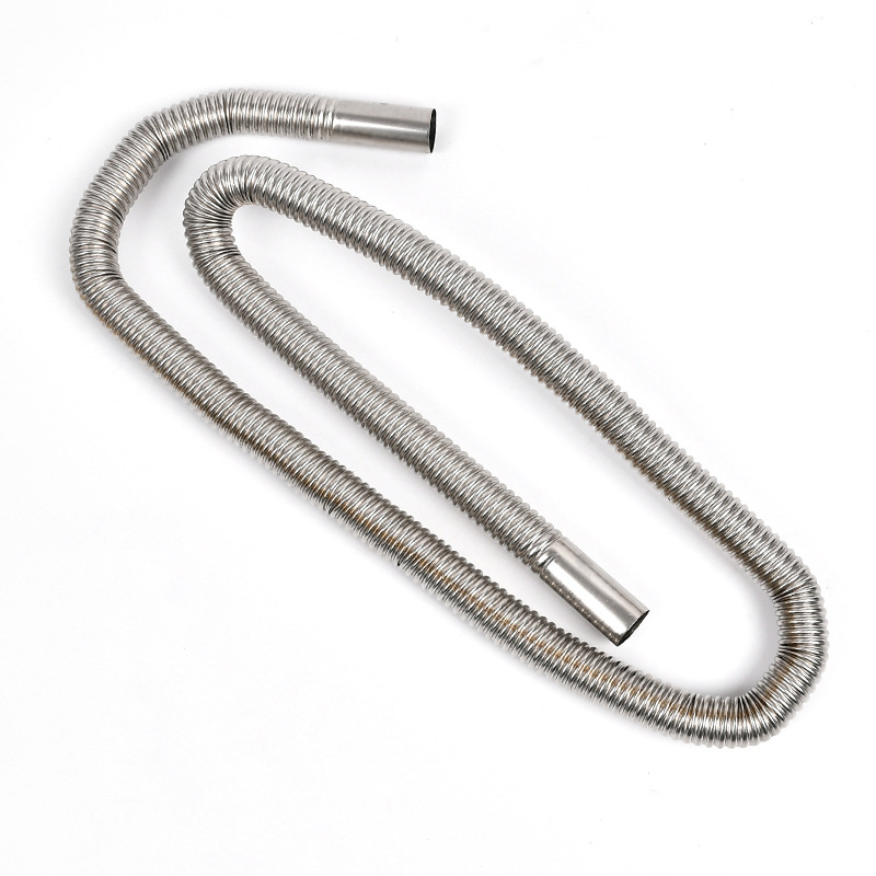 Cross-Border Parking Heater Stainless Steel Tail Pipe Accessories Spiral Pattern Exhaust Pipe Diesel Heating Extended and Thickened Exhaust Pipe
