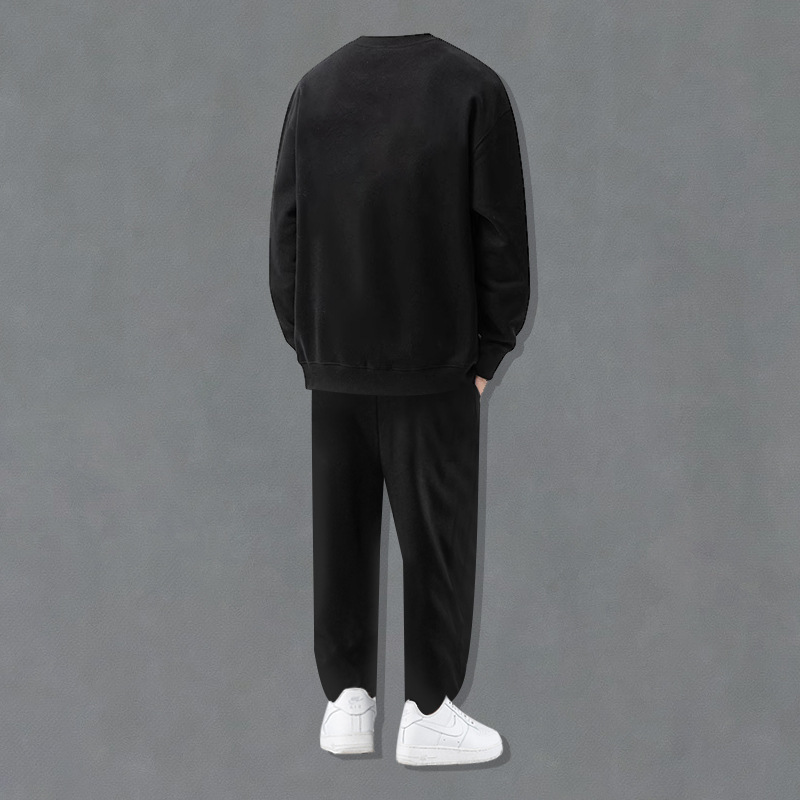 DW1001-DK2001 extra large size suit sports cotton fleece-lined fat sweater pants men's autumn and winter Plus