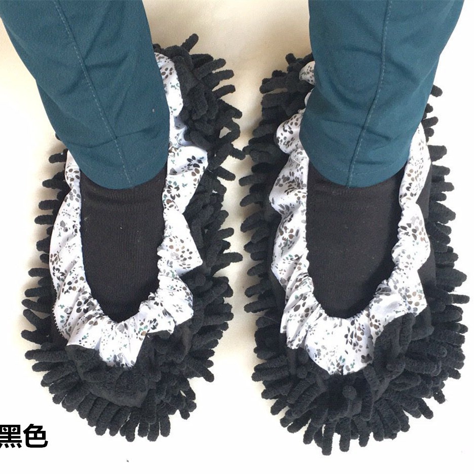 Plus Size Longed and Widened Encrypted Chenille Foot Covers Lazy Mopping Floor Mopping Slippers Machine Room Shoe Covers Single