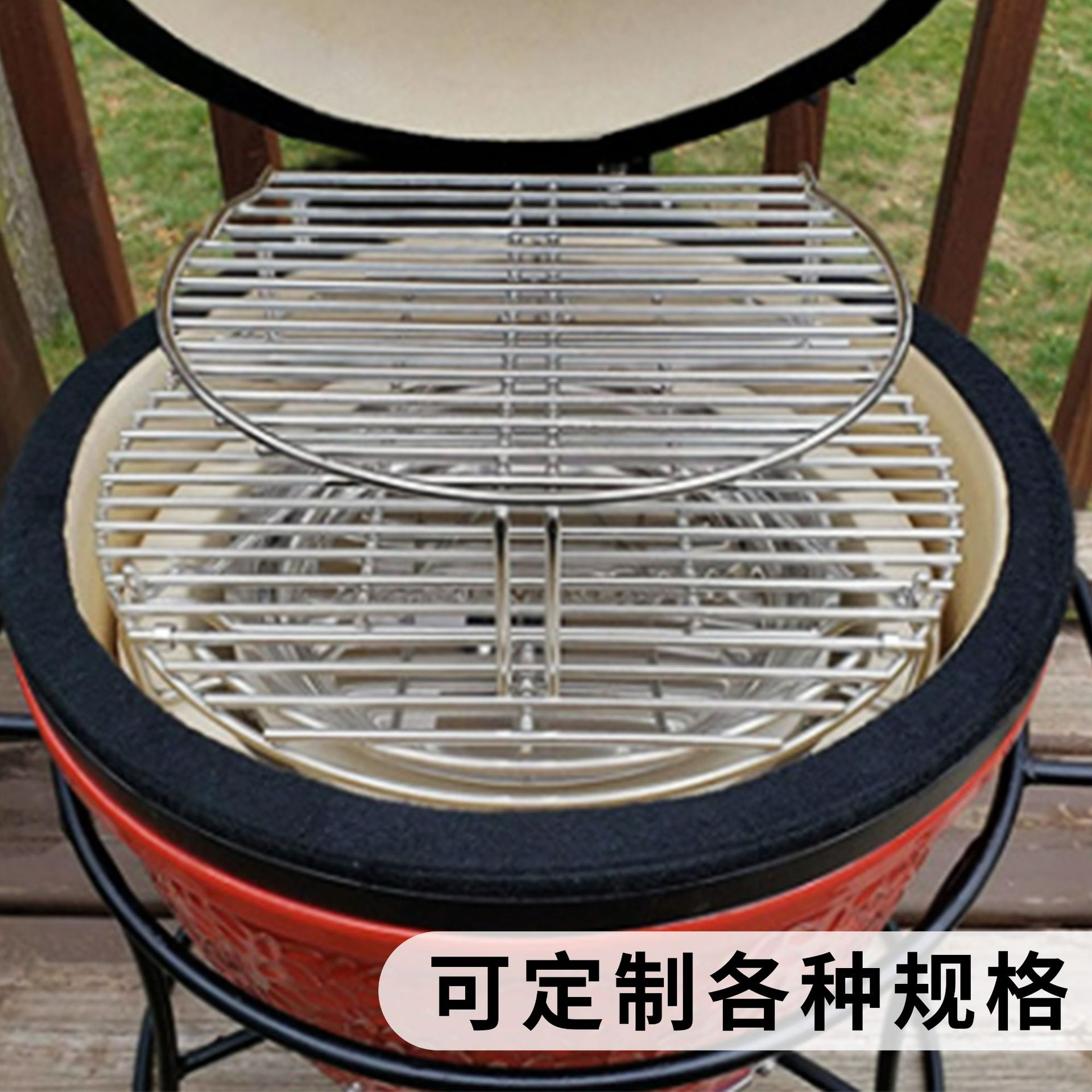 Customized Iron Material Round Stainless Steel Barbecue Net Barbecue Grill Outdoor Camping Style Picnic High Temperature Resistant Non-Deformation Mesh