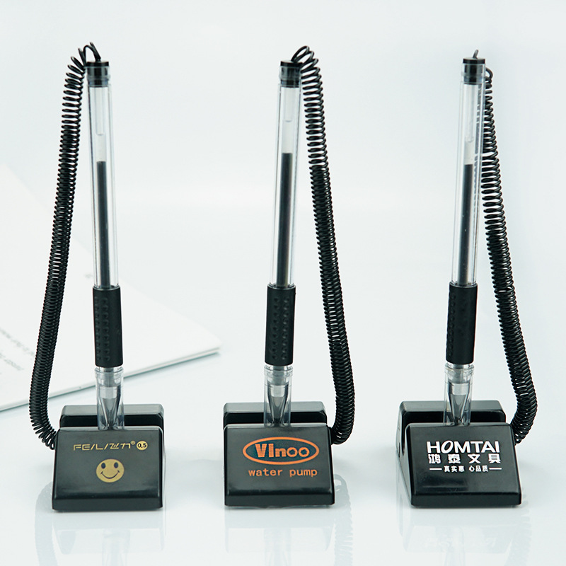 Desk pen printing logo fixed bank counter sign pen neutral Office conference pen sticky table desktop