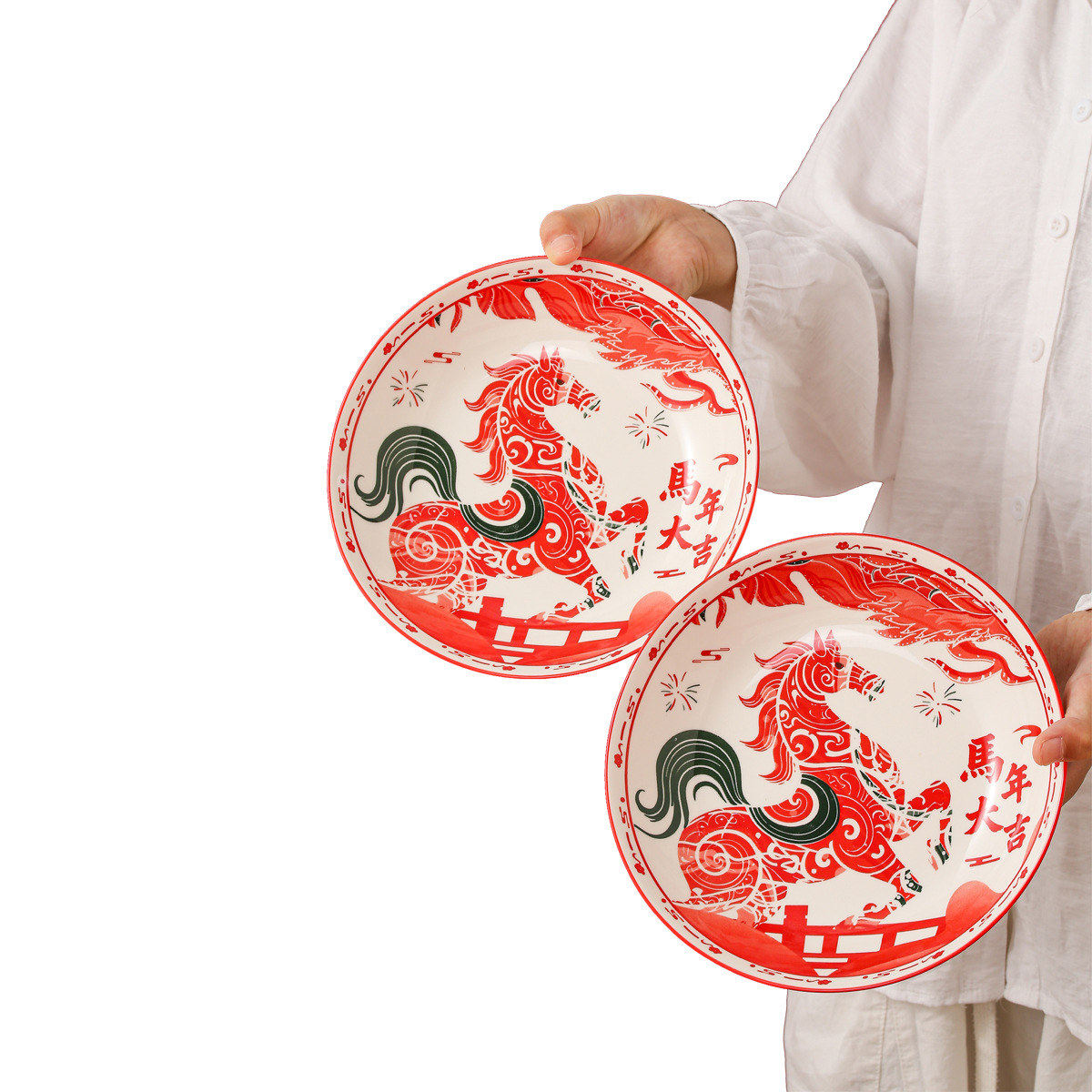 Year of the Horse Gift Set Bowl Ceramic Tableware Gift Box Practical Bowl Set Opening Gift for Customers Bowl and Spoon Set Wholesale