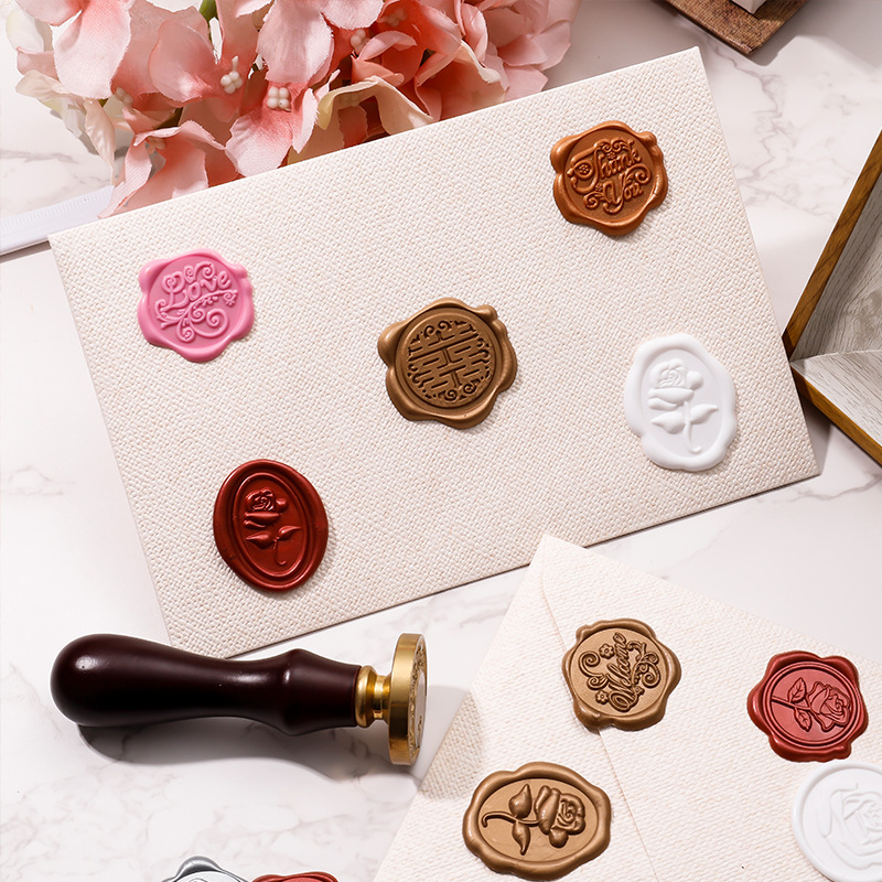 Cross-Border Hot-Selling Wax Seal Stamp Head Wedding Wax Flakes Wine Bottle Seal Envelope Seal Wax Seal Label