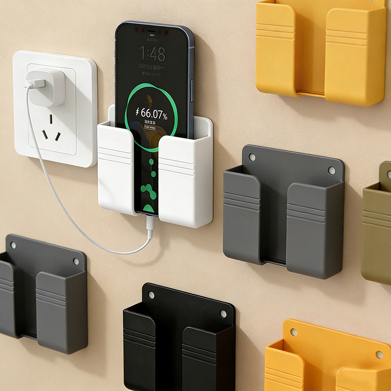 Держатель для зарядки мобильного телефона, настенный, клейкий, коробка для хранения пульта, настенный держатель без сверления