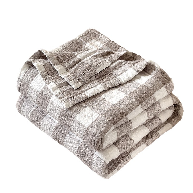 Multifunctional Cotton Gauze Towel Quilt Summer Office Lunch Blanket Bed Sheets Three-Layer Blanket Adult Quilt Towel Blanket