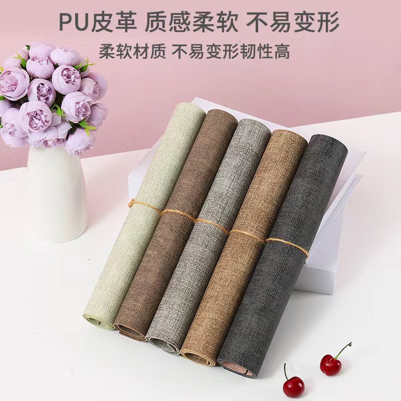 Nordic Ins Simple Leather Placemat Waterproof and Oil-proof Western Placemat Anti-fouling and Anti-scalding Heat Insulation Mat Double-sided PU Table Mat