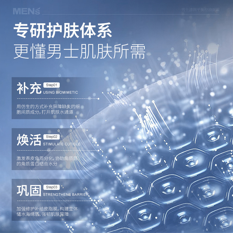 Shuiyunmeng Men's Moisturizing Balancing Oil Control Cream Refreshing Non-Greasy Oil Control Balancing Water and Oil Manufacturer Cream Men