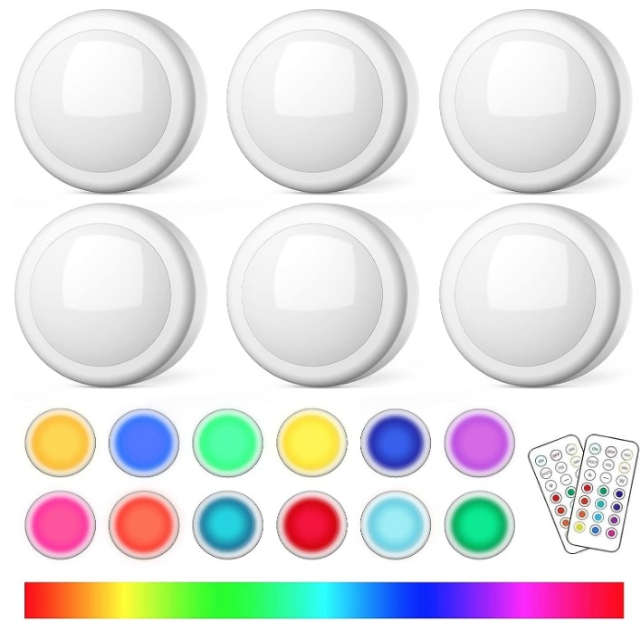 Кросс-бордерный маленький ночник LED, активируемый звуком, 13-цветный RGB светильник для спальни, батарейный прожектор