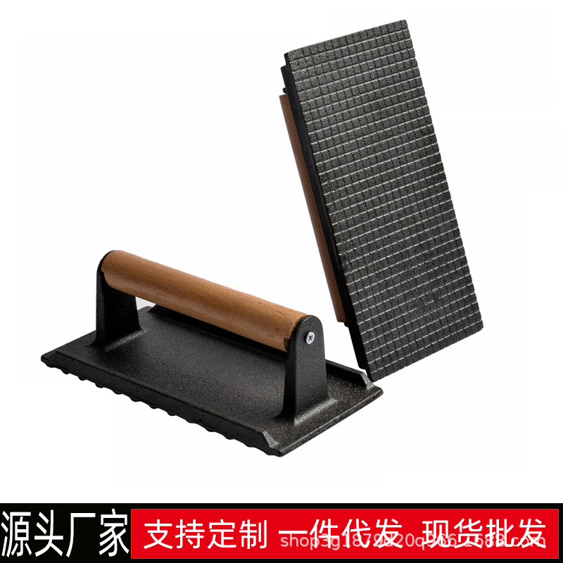 Чугунный пресс для мяса, не покрытый, прямоугольный, круглый, квадратный, решетчатый, инструмент для прессования мяса