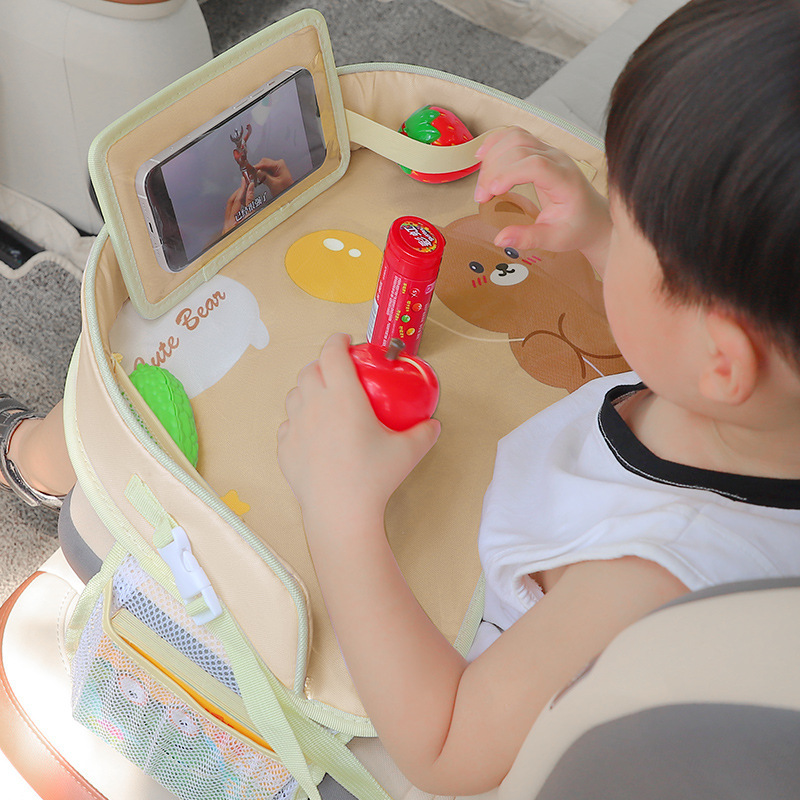 Children's safety seat tray car multi-function storage waterproof car infant cartoon dining plate table Board